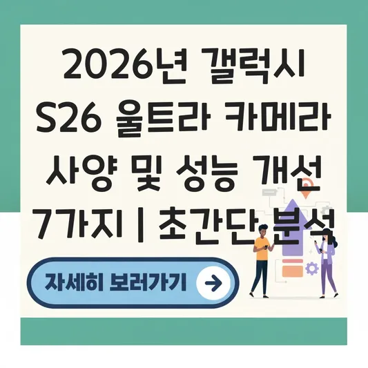 갤럭시 s26 울트라 카메라 사양 및 성능 개선 대표 이미지