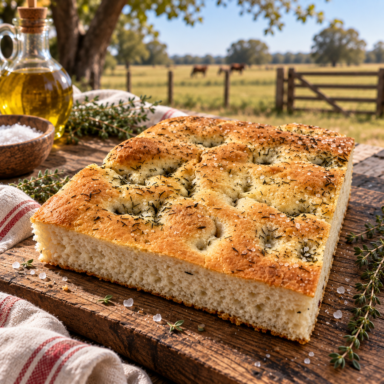 Focaccia Clásica de Masa Madre con Harina Orgánica