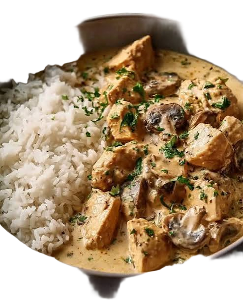 Charsi Chicken with Garlic Mushroom Rice & Drink