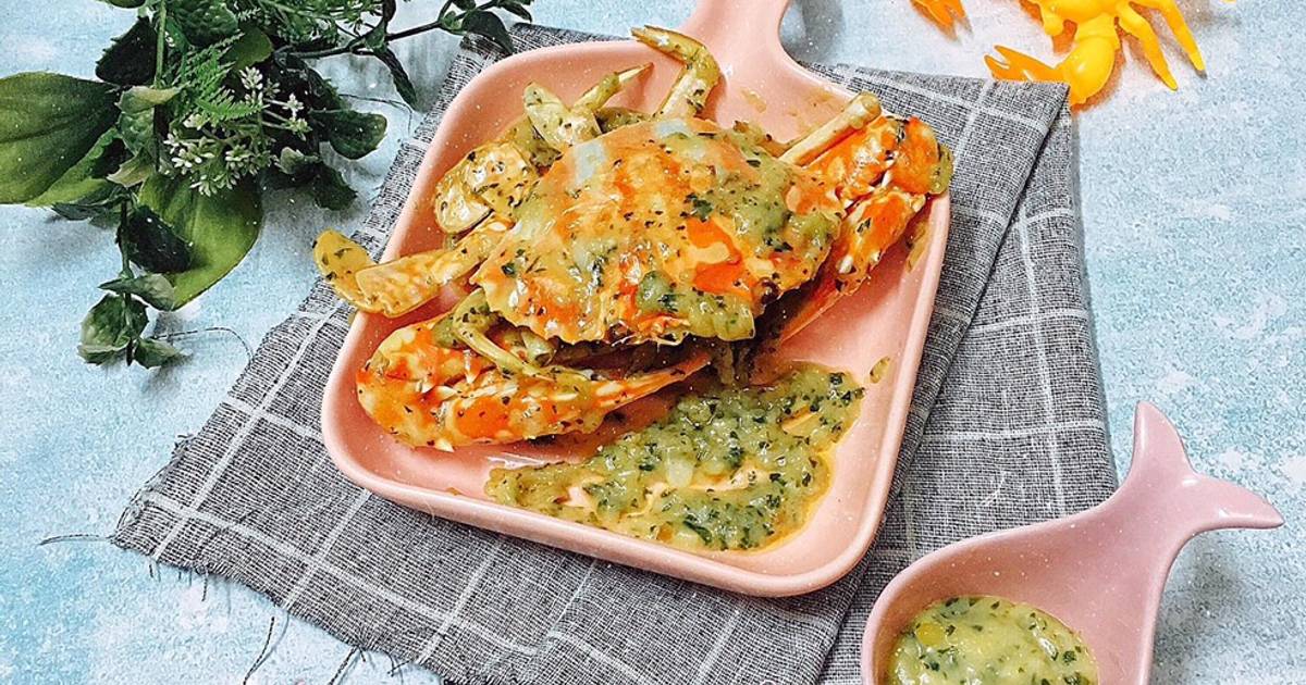 Ghẹ sốt kem bơ tỏi cho bé