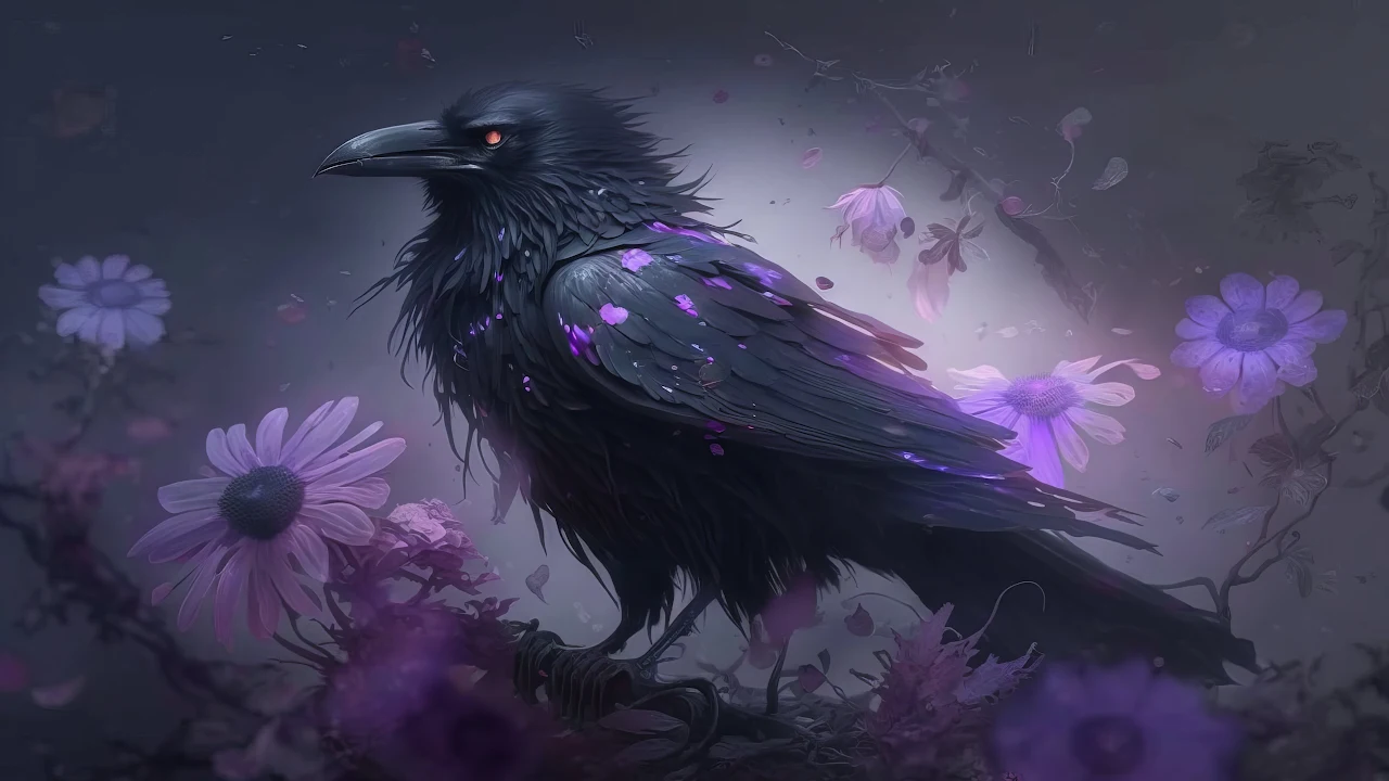 Ai Art, Illustration, Birds, Animals, Raven 4K Desktop Wallpaper