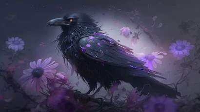 Ai Art, Illustration, Birds, Animals, Raven 4K Wallpaper Background