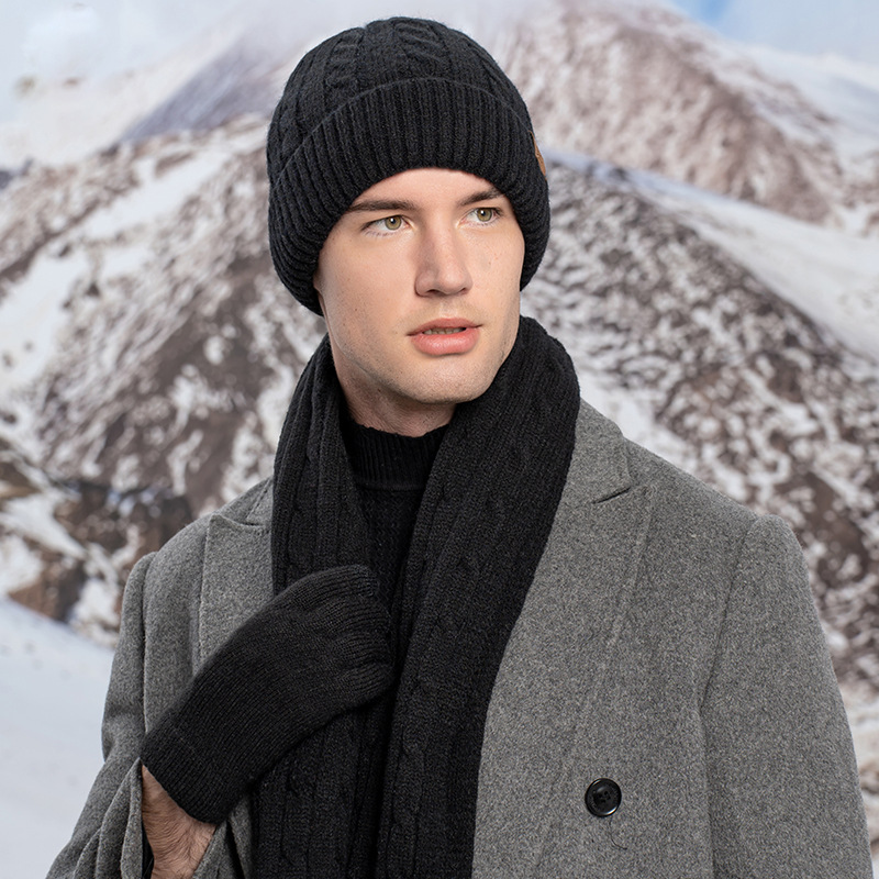 Knit set with hat, scarf, and gloves