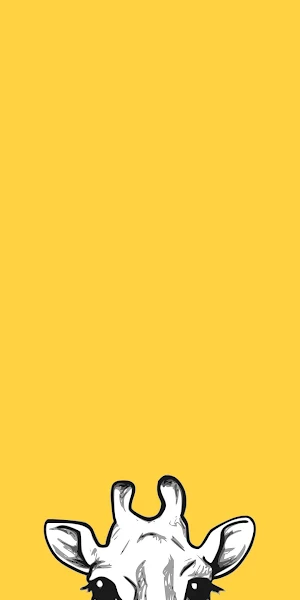 Simple Giraffe On Yellow Background Full HD iPhone Wallpaper Background