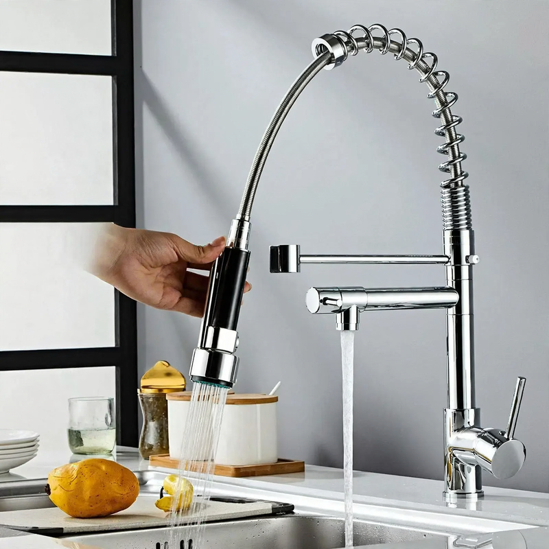 Stainless Steel Kitchen Faucet with Spray Function