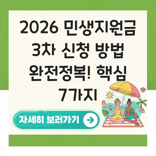 2026 민생지원금 3차 신청 방법