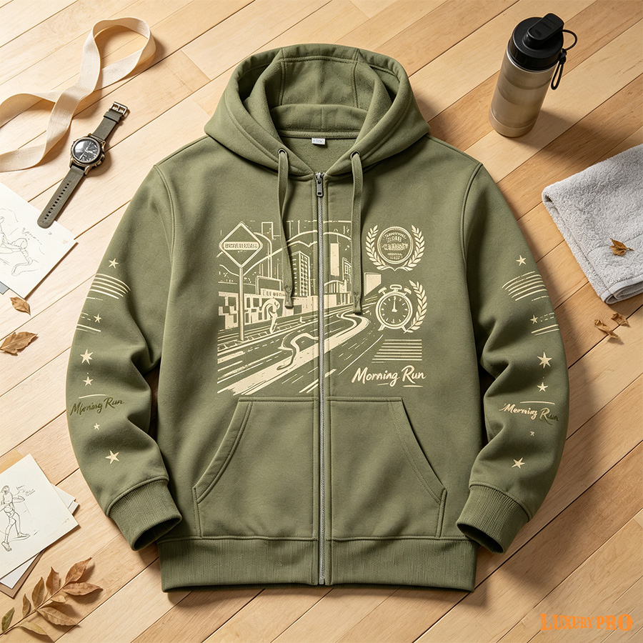 MHN Zip‑Up Hoodie 250gsm Japanese Fabric‑6‑Panel Hat