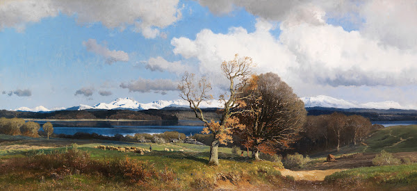 Blick auf den Simssee im Frühling 1880