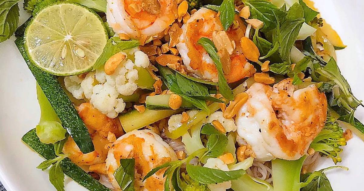 Bún lứt trộn tôm chua ngọt