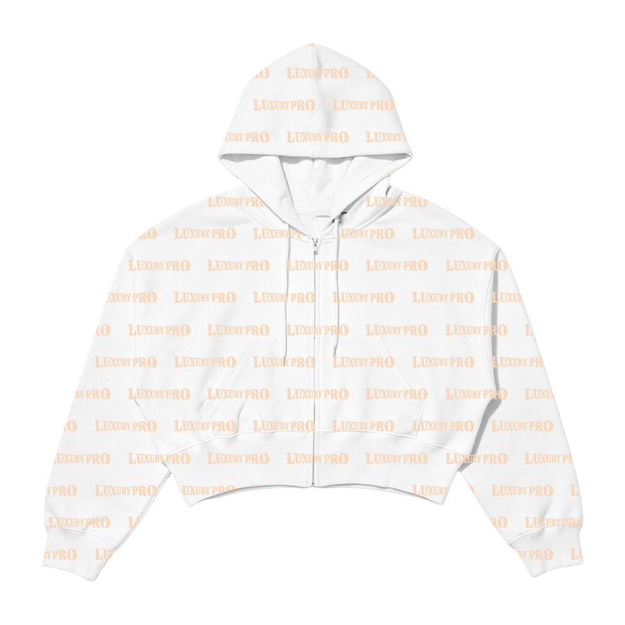 Cropped Hoodie With Zipper Hem