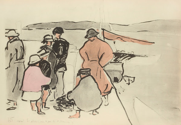 Après la pêche sur le port de Sainte Maxime 1921