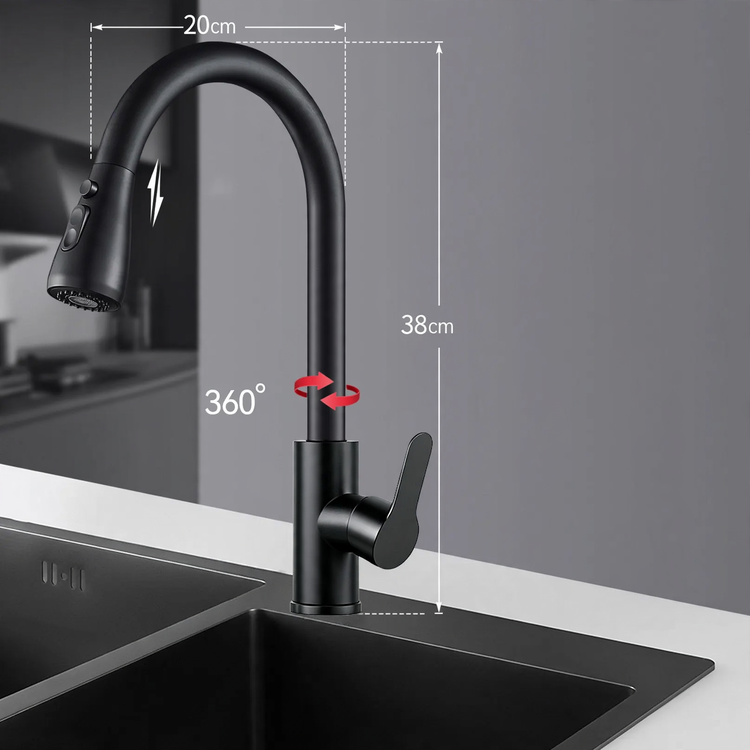 Pull-down kitchen faucet with ceramic valve