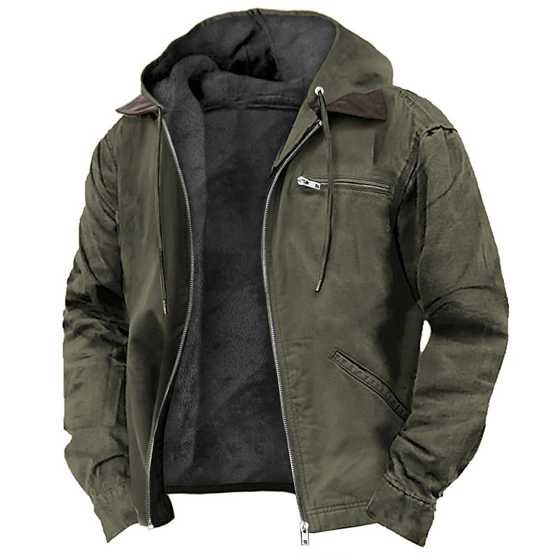 Men's Padded Hoodie with Zipper Pockets
