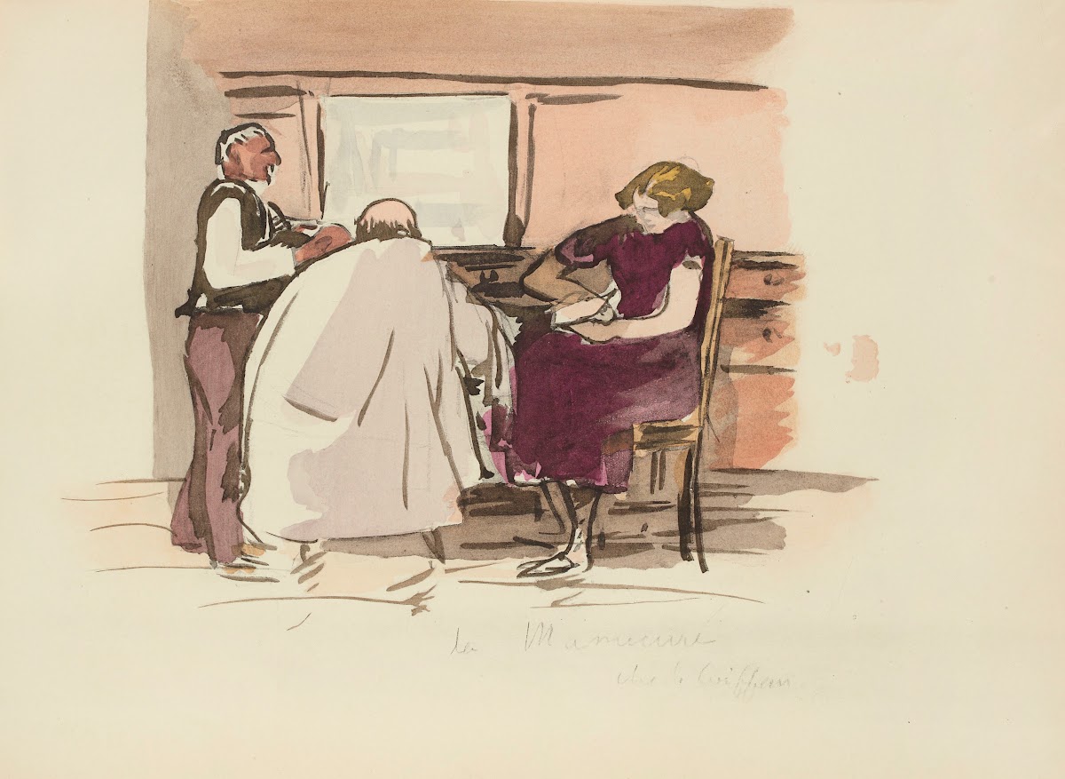 La manucure chez le coiffeur 1921