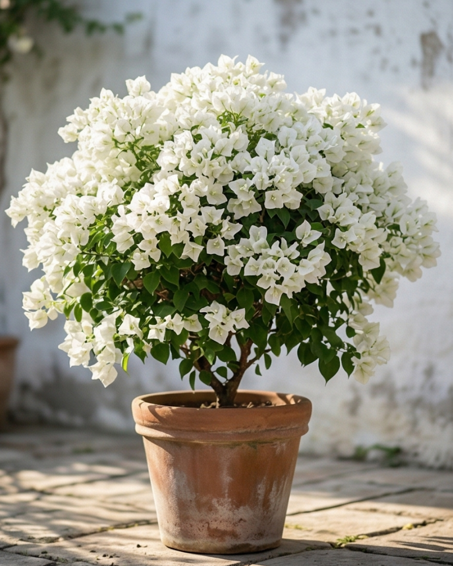 Imported Thai White Ball Bougainvillea Plant — view 1