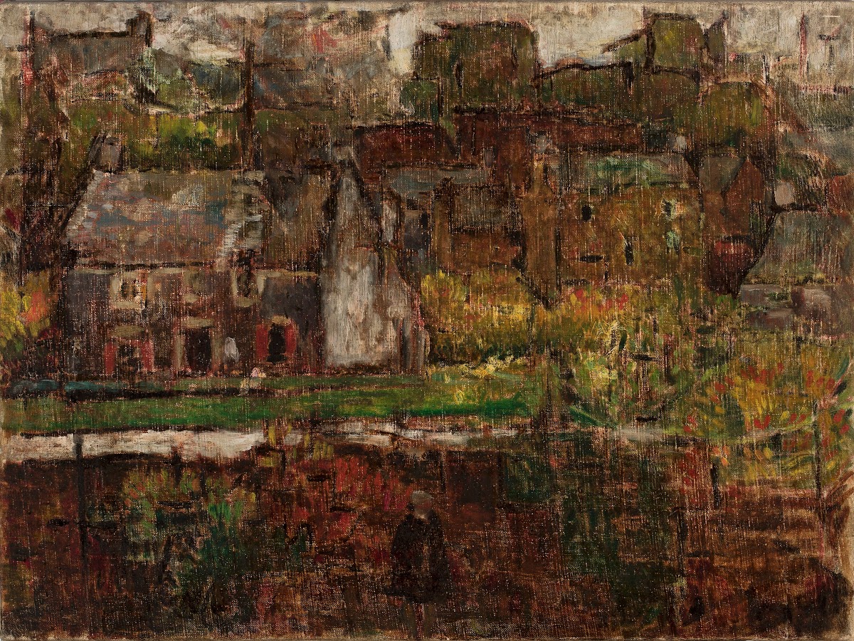 Widok miasta nad wodą 1914