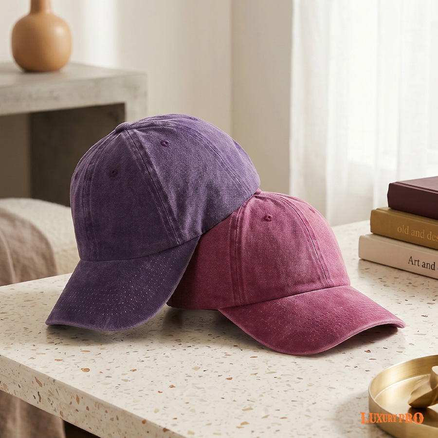 Text embroidery - washed baseball cap