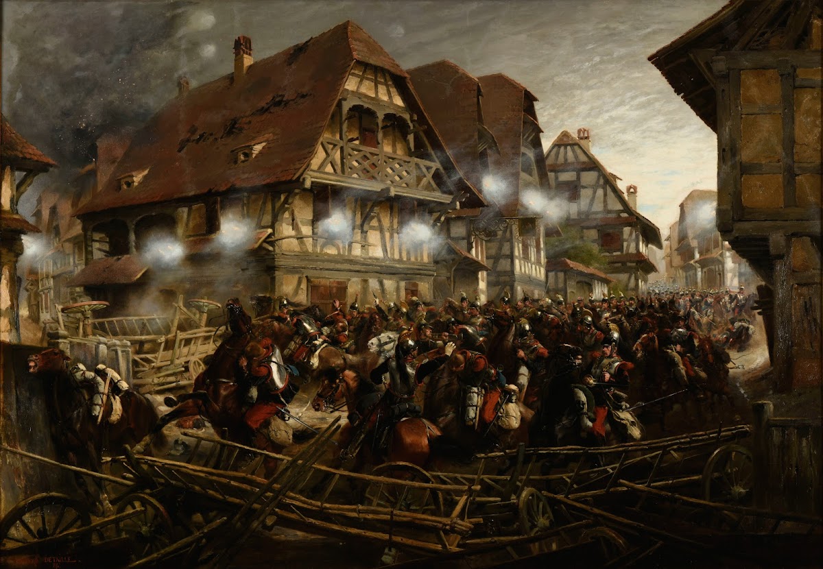 Charge du 9e régiment de cuirassiers dans le village de Morsbronn 1874