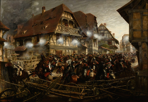 Charge du 9e régiment de cuirassiers dans le village de Morsbronn 1874