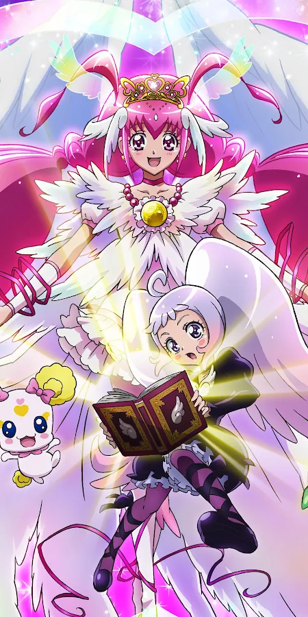 Smile PreCure Magical Girls 4K Phone Wallpaper