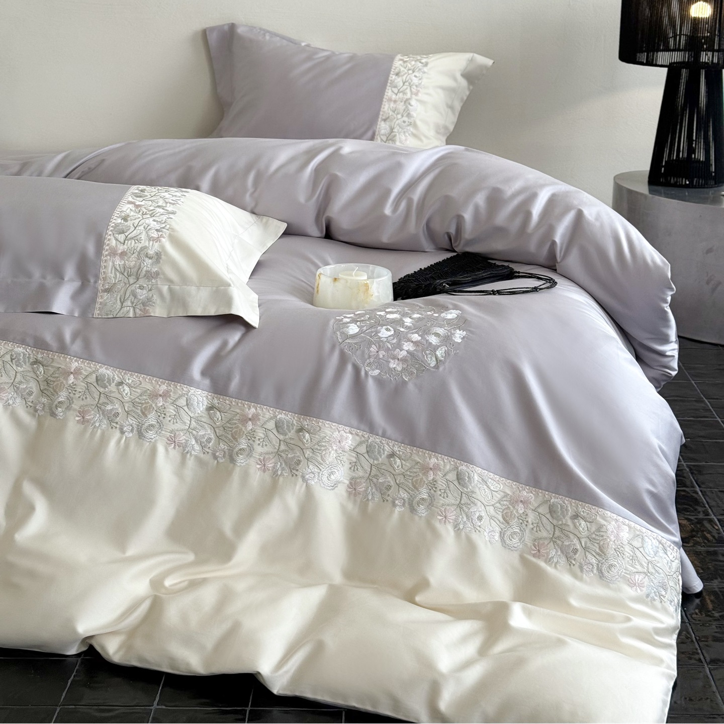 Romantic bedding set made from Egyptian long-staple cotton