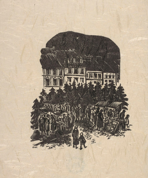 Jarmark bożonarodzeniowy na Rynku Starego Miasta w Warszawie 1930