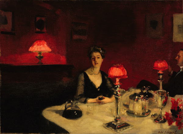 Le Verre De Porto A Dinner Table At Night