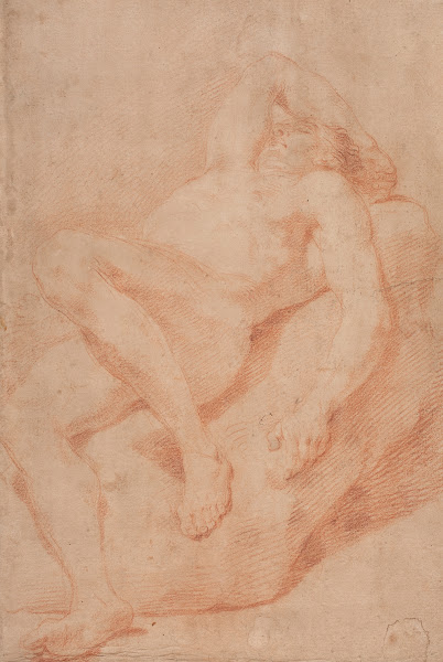 Mandlig modelstudie halvtliggende 1671  1738