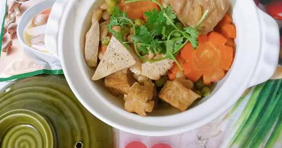 Sườn chay nấu đậu trắng