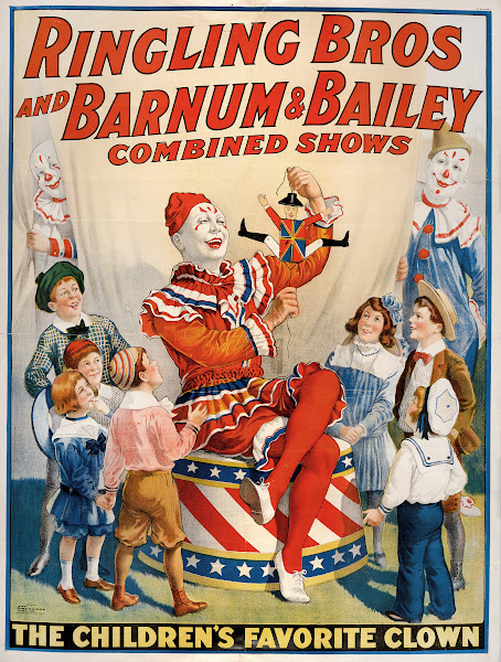 Ringling Bros and Barnum  Bailey combined shows circus poster 1920