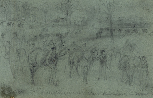 Collecting forage Escort skirmishing n Harrison 1864