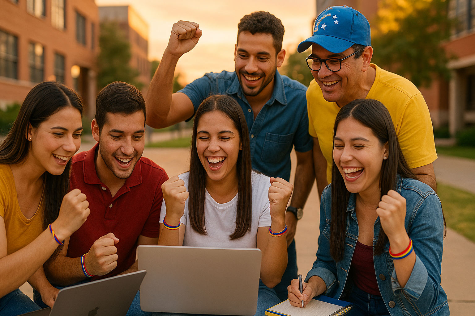 Venezolanos en un campus del exterior compartiendo mentoría y sonrisas