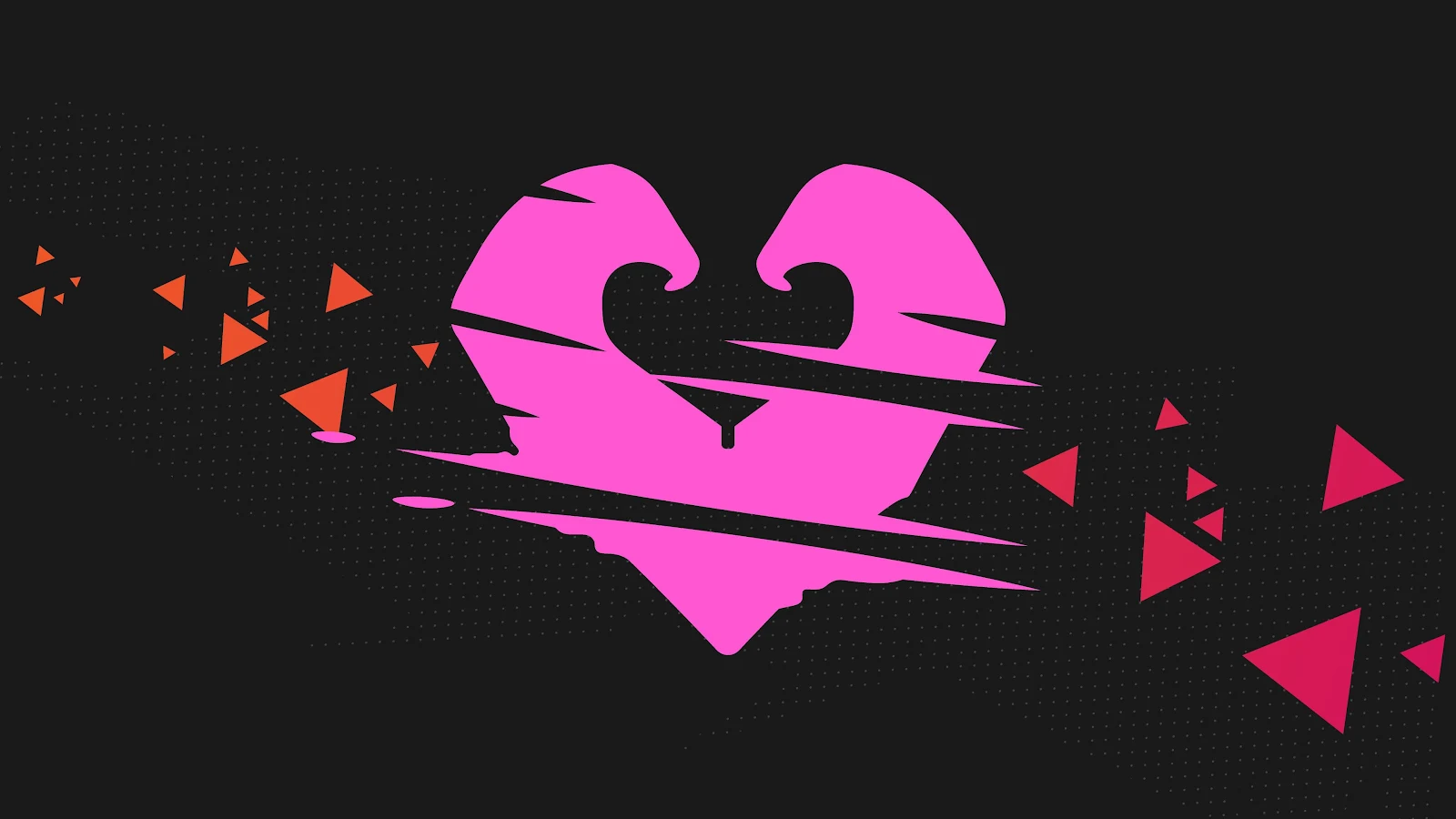 Glitch Art Pink Heart - Digital Vector Art 4K Wallpaper (3840x2160)