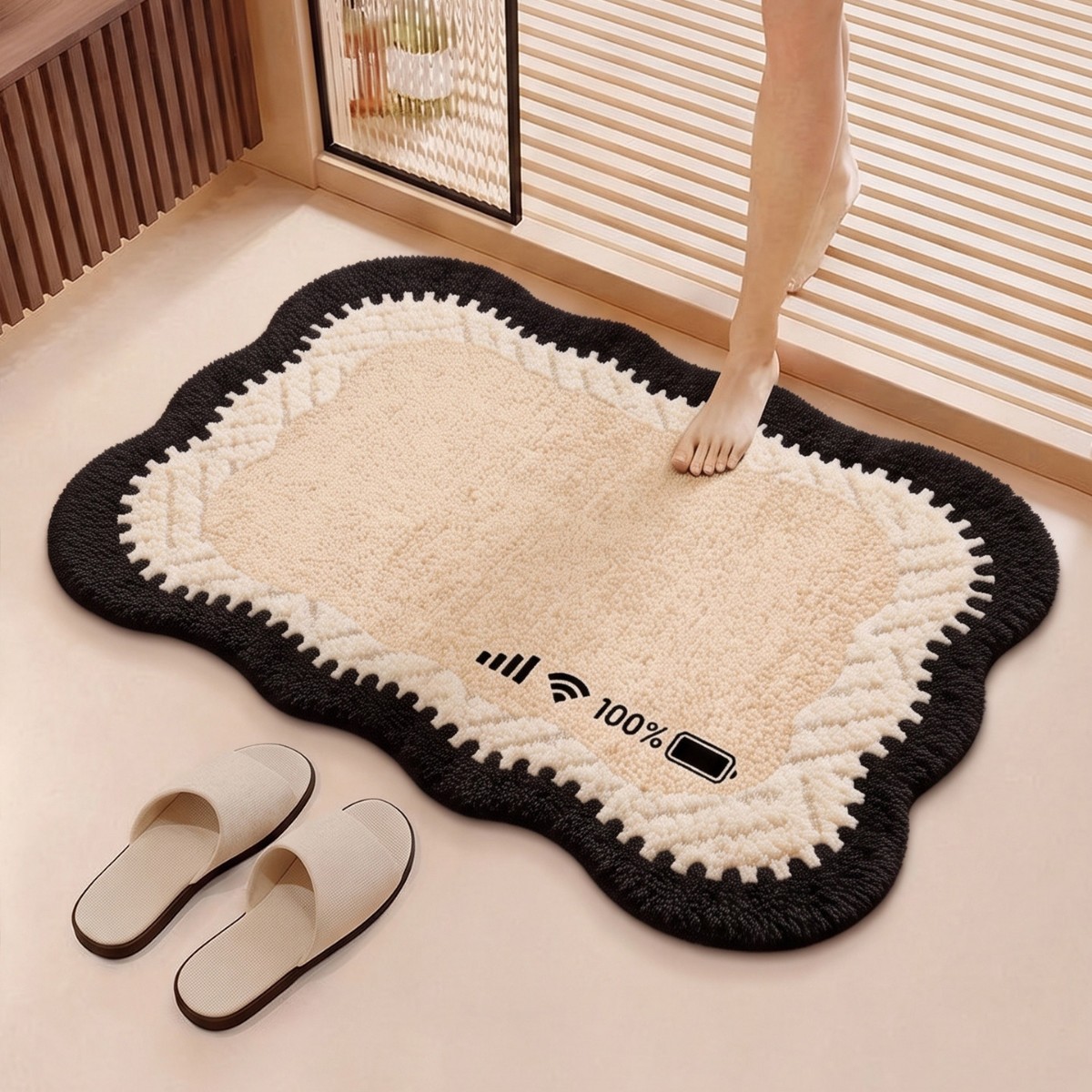 Faux Fur Bathroom Mat, Washable