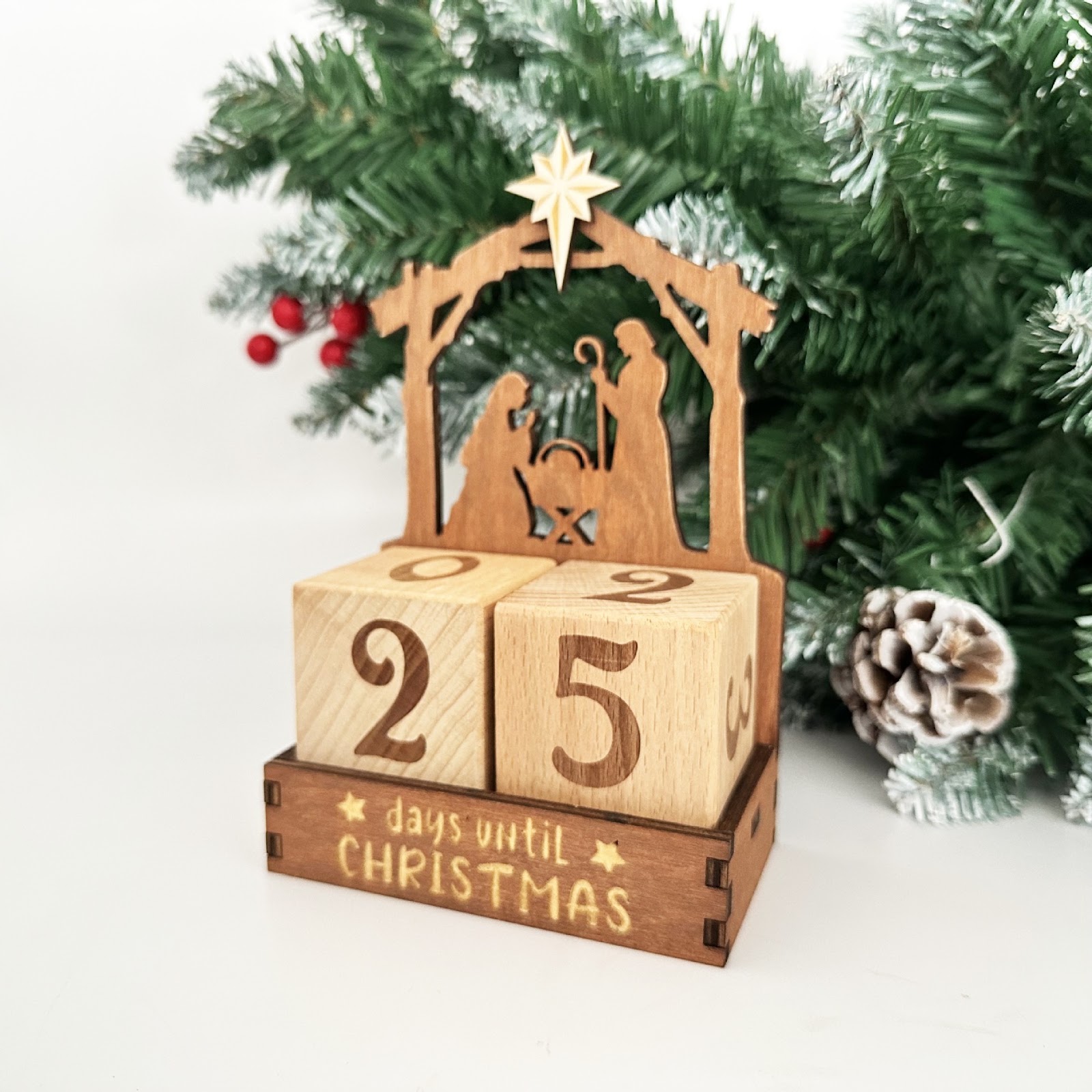 Wooden Advent Calendar as Decoration