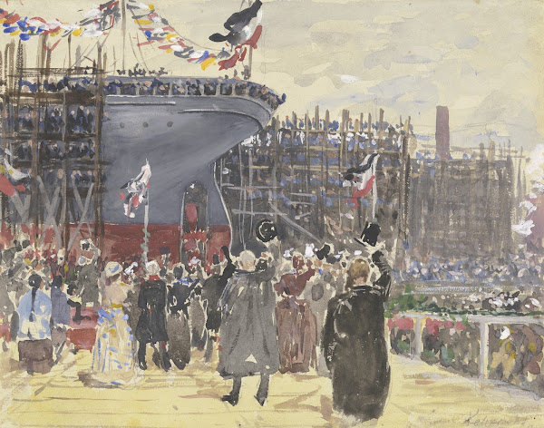 Launching of a ship ca 1890  1895