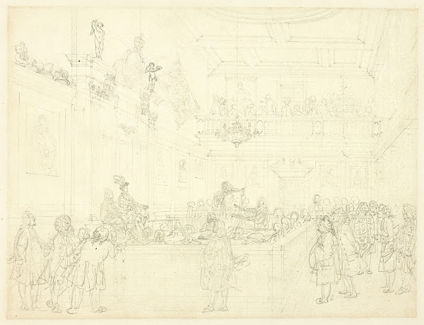 Study for Heralds College The Hall from Microcosm of London c 1808