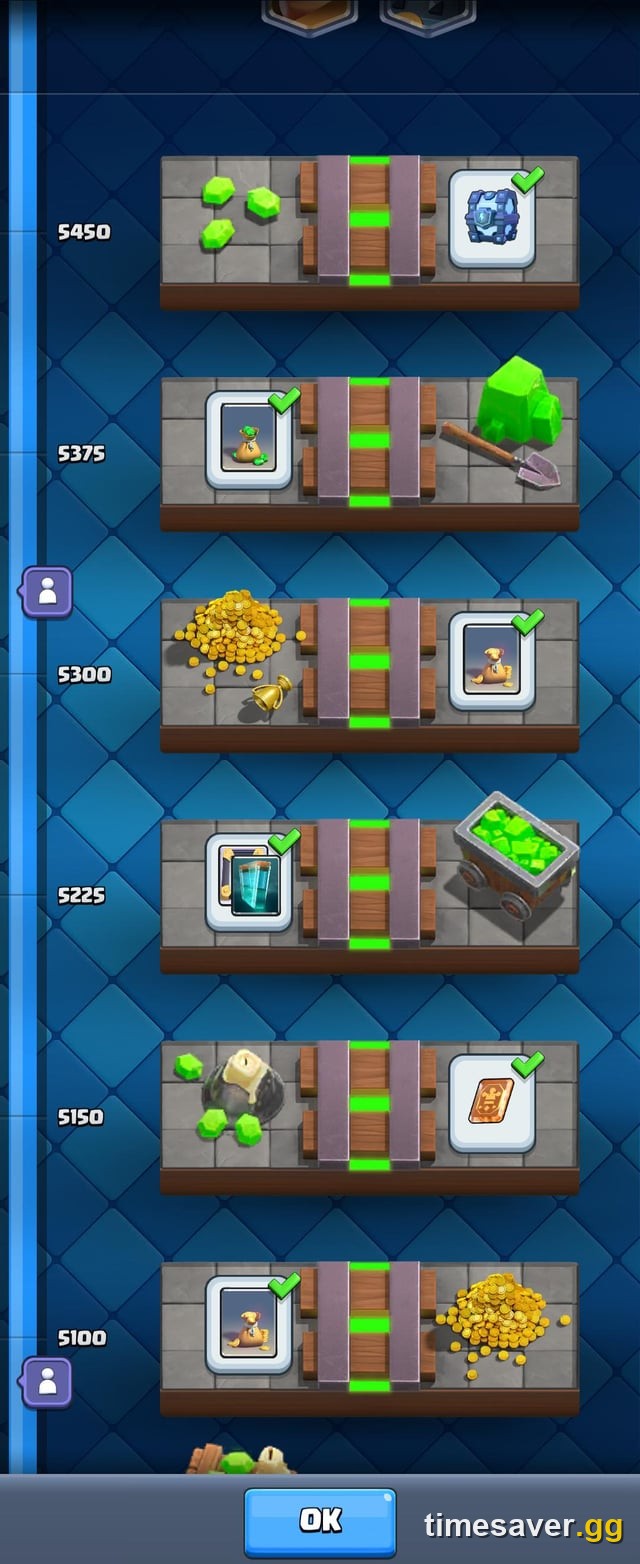 Clash Royale Trophy Road milestone rewards