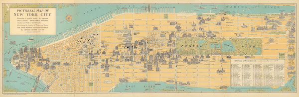 Pictorial Map Of New York City 1926