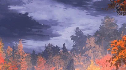 Fantasy Autumn Painting 4K iPhone Wallpaper Background