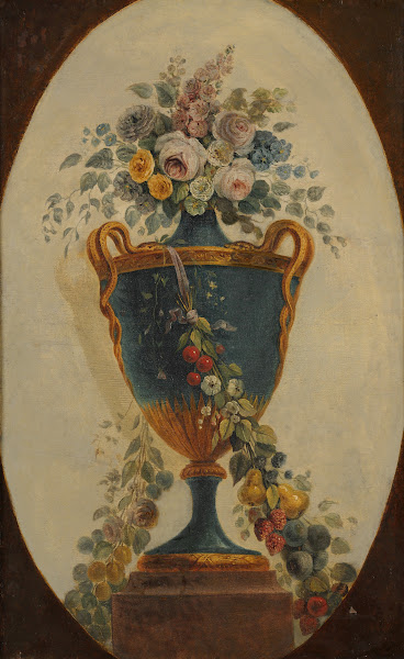 Vase of Flowers Draped with Garlands 18th century