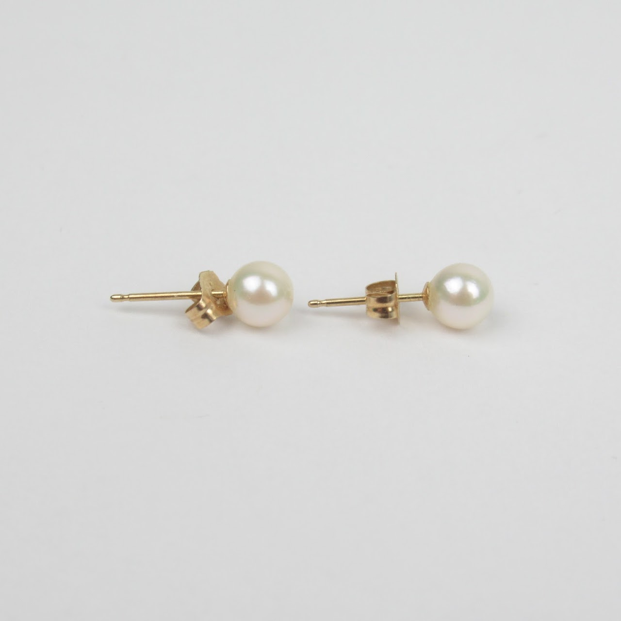 14K Gold and Pearl Stud Earrings