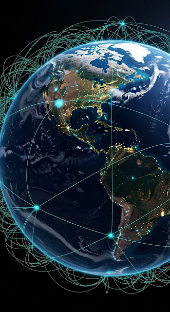 Global Communication Network Over the Americas at Night - Free mobile Wallpaper