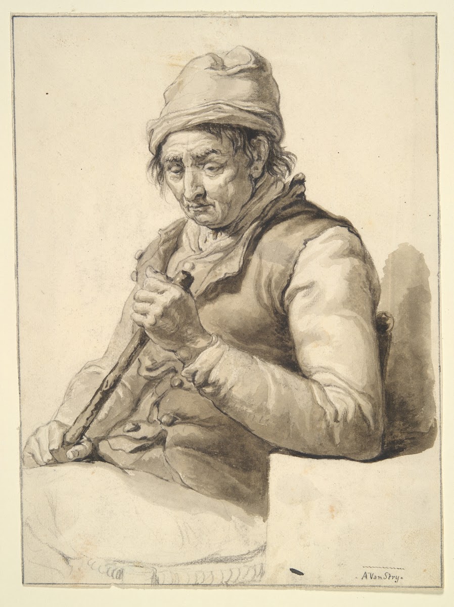 Seated Man withStick 19thcentury