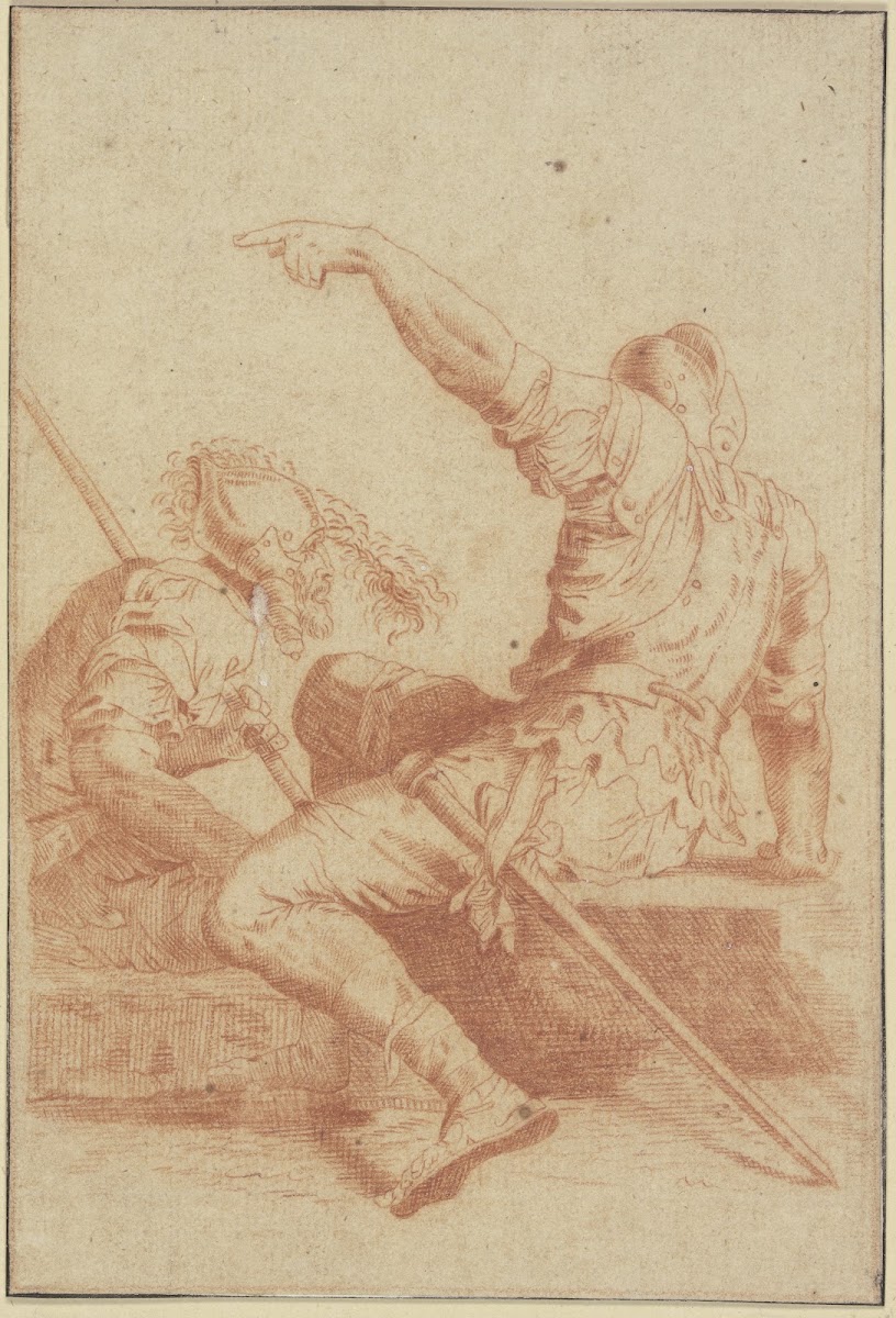 Two sitting soldiers