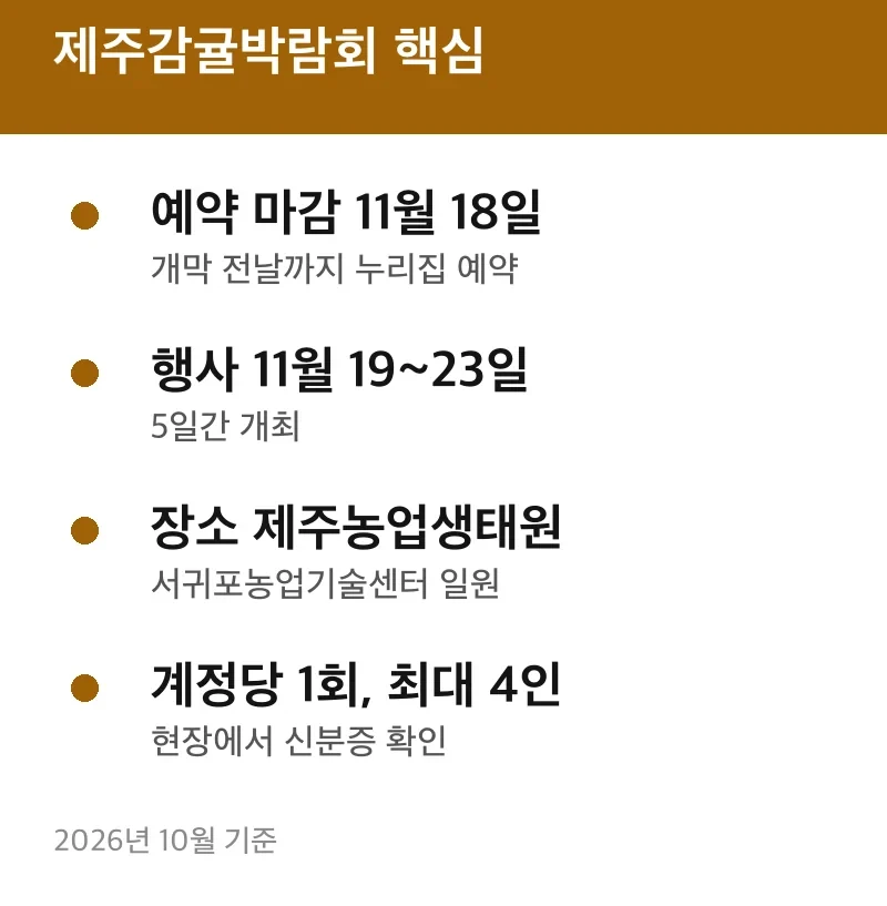 제주감귤박람회 핵심