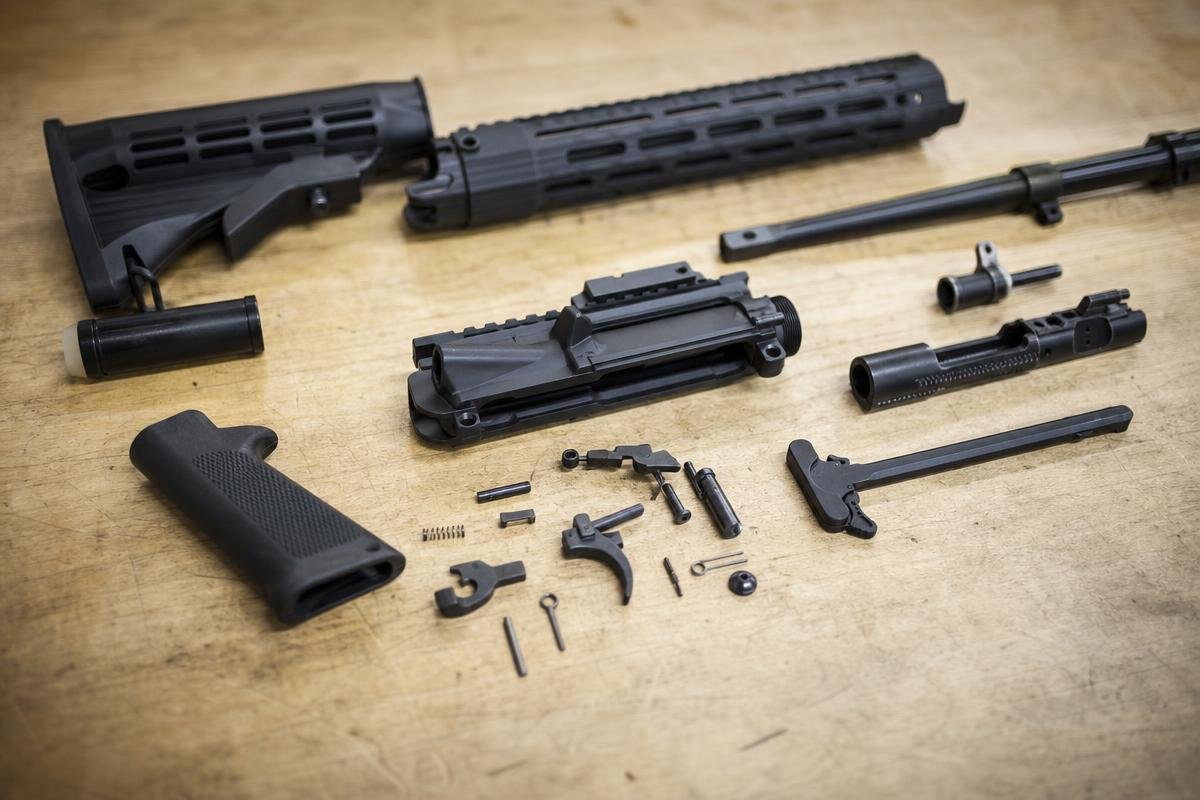 Labeled AR-15 parts diagram showing major rifle components