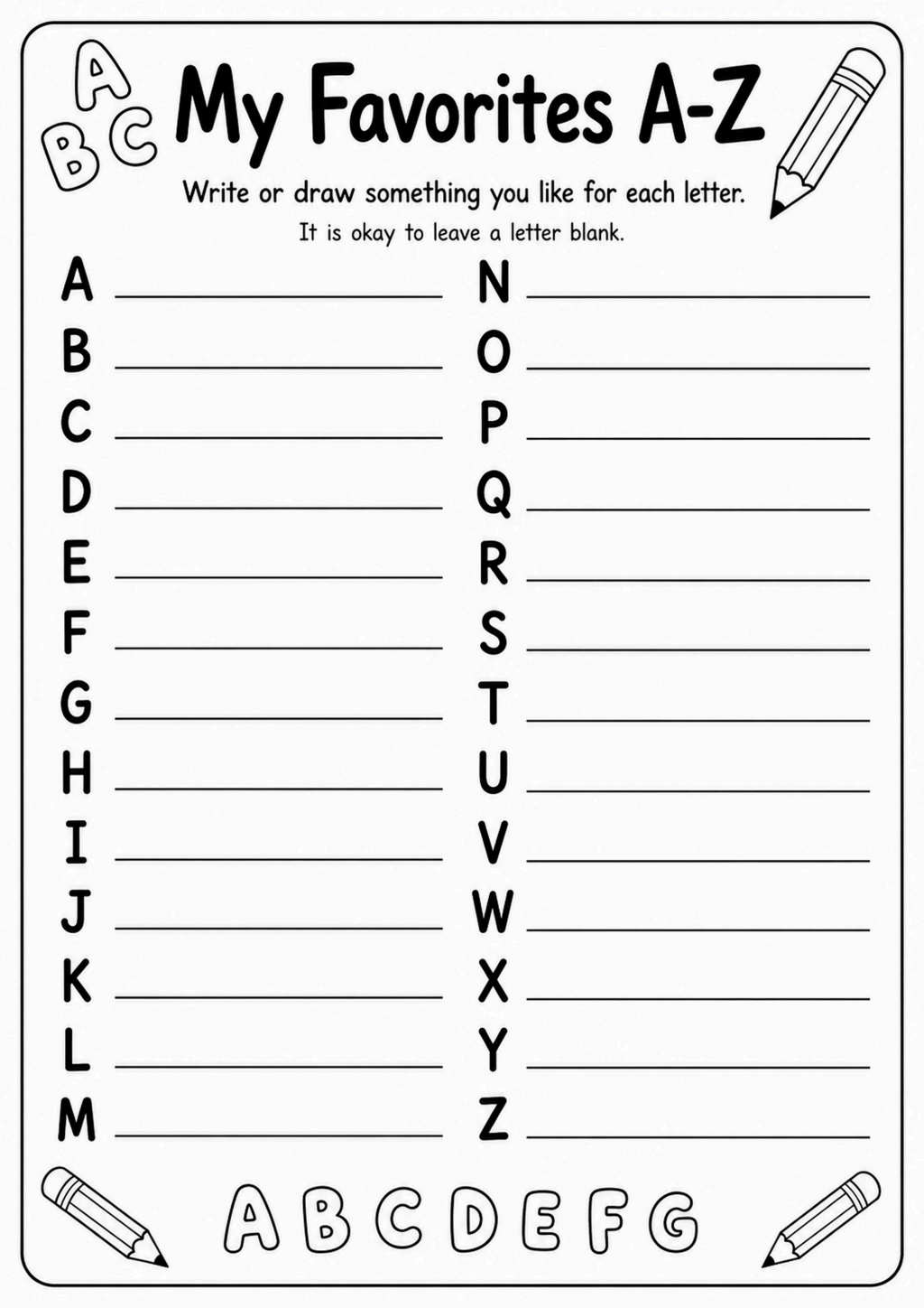 My Feelings All About Me Worksheet
