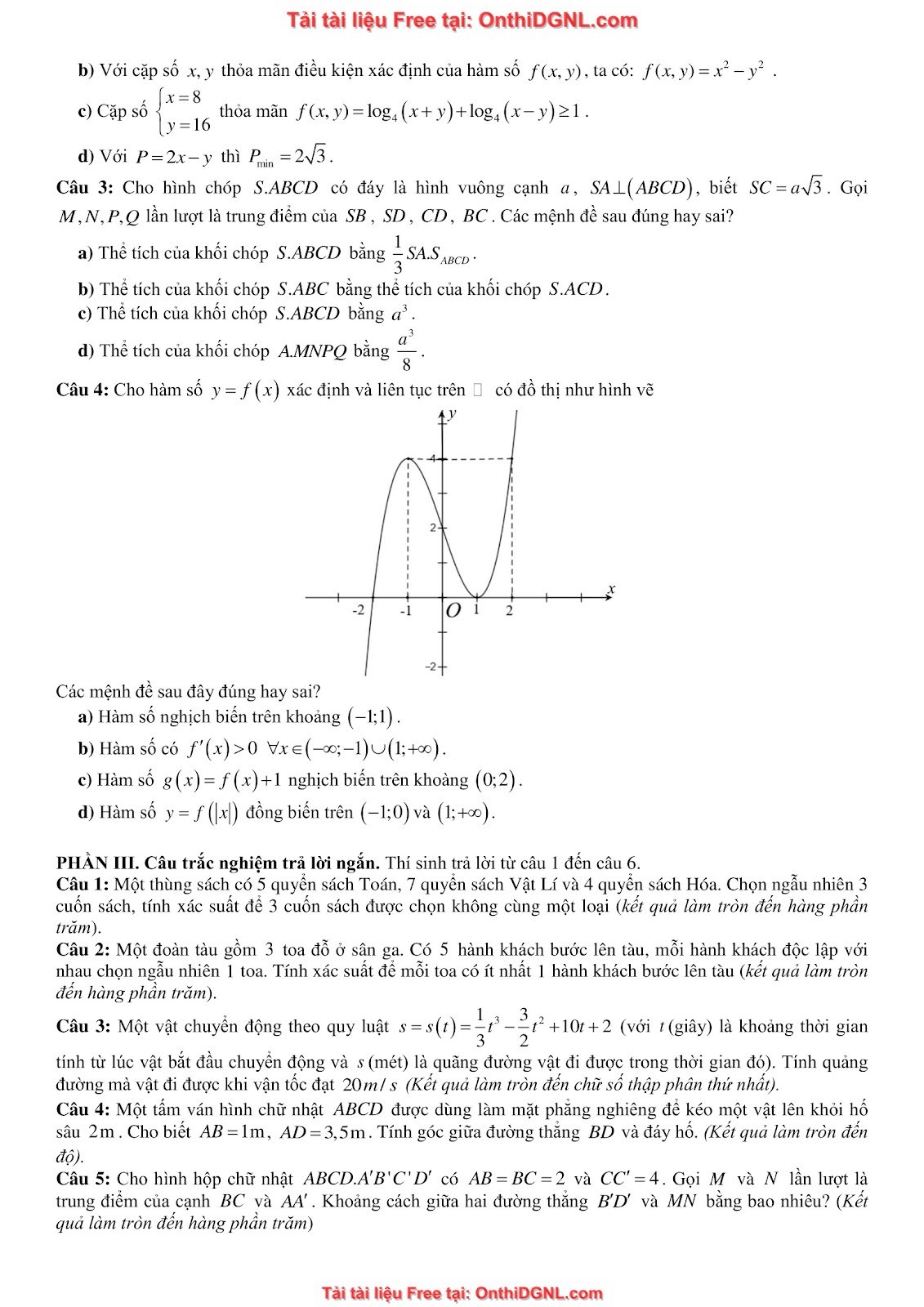 32 đề phát triển minh họa môn toán - có đáp án