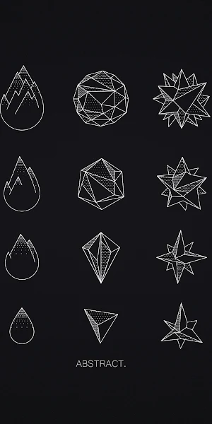 Monochrome, Line Art, Illustration, Geometry, Dark Background 4K Wallpaper Background